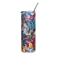 Alice in Wonderland Tumbler 20oz – Disney Magic Tea Party Cup w/ Straw & Lid