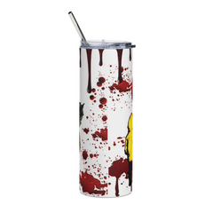 20oz Pennywise IT Horror Tumbler – “We All Float” Blood Splatter Clown Cup Gift