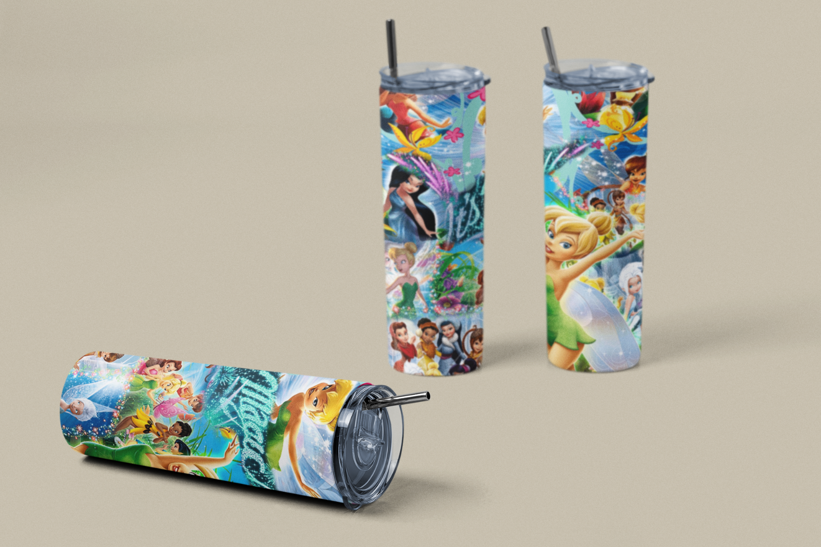 Tinker Bell 20oz Skinny Tumbler - Fairies Magic Cup for Girls & Fans Gift