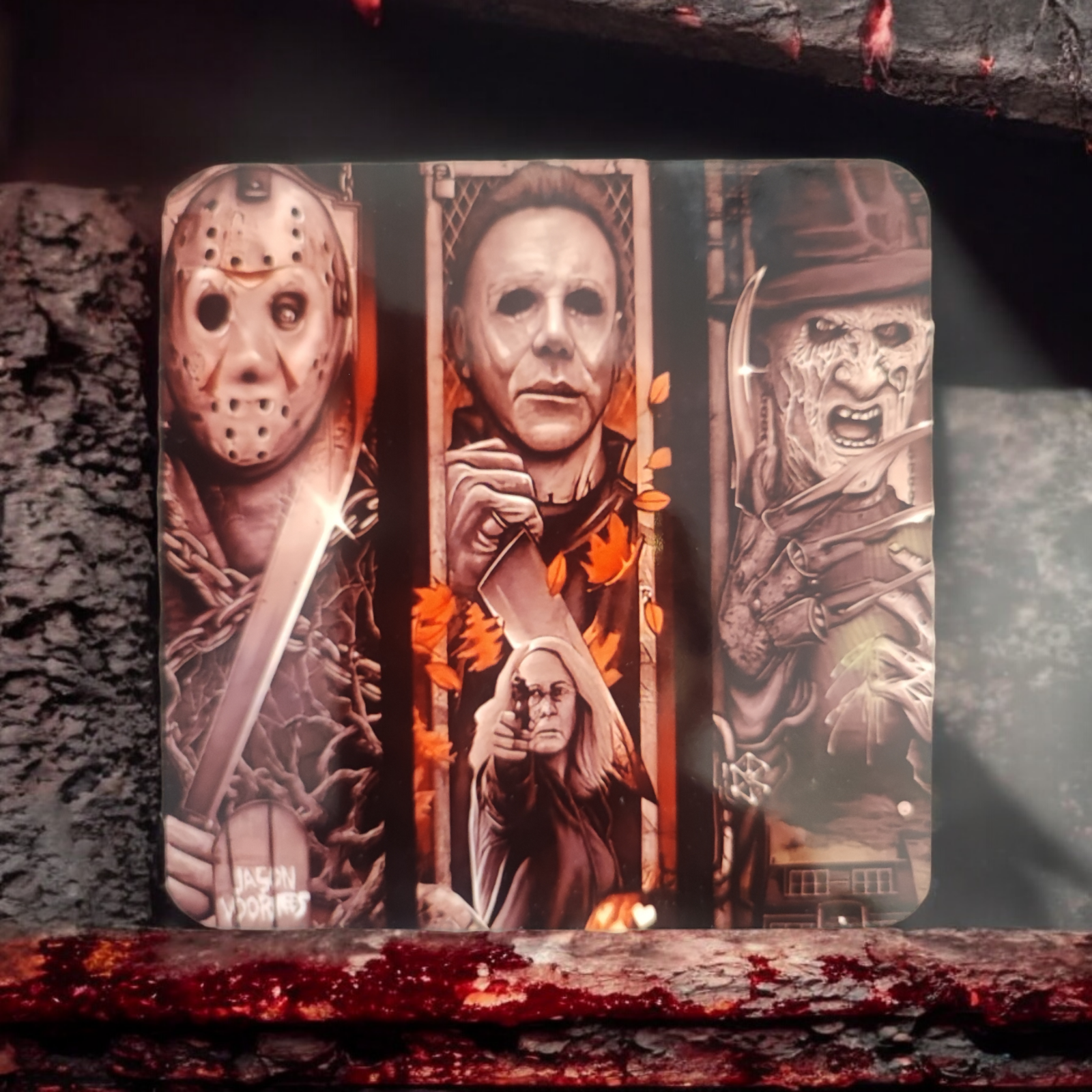 Halloween Horror Movie coaster set of 4