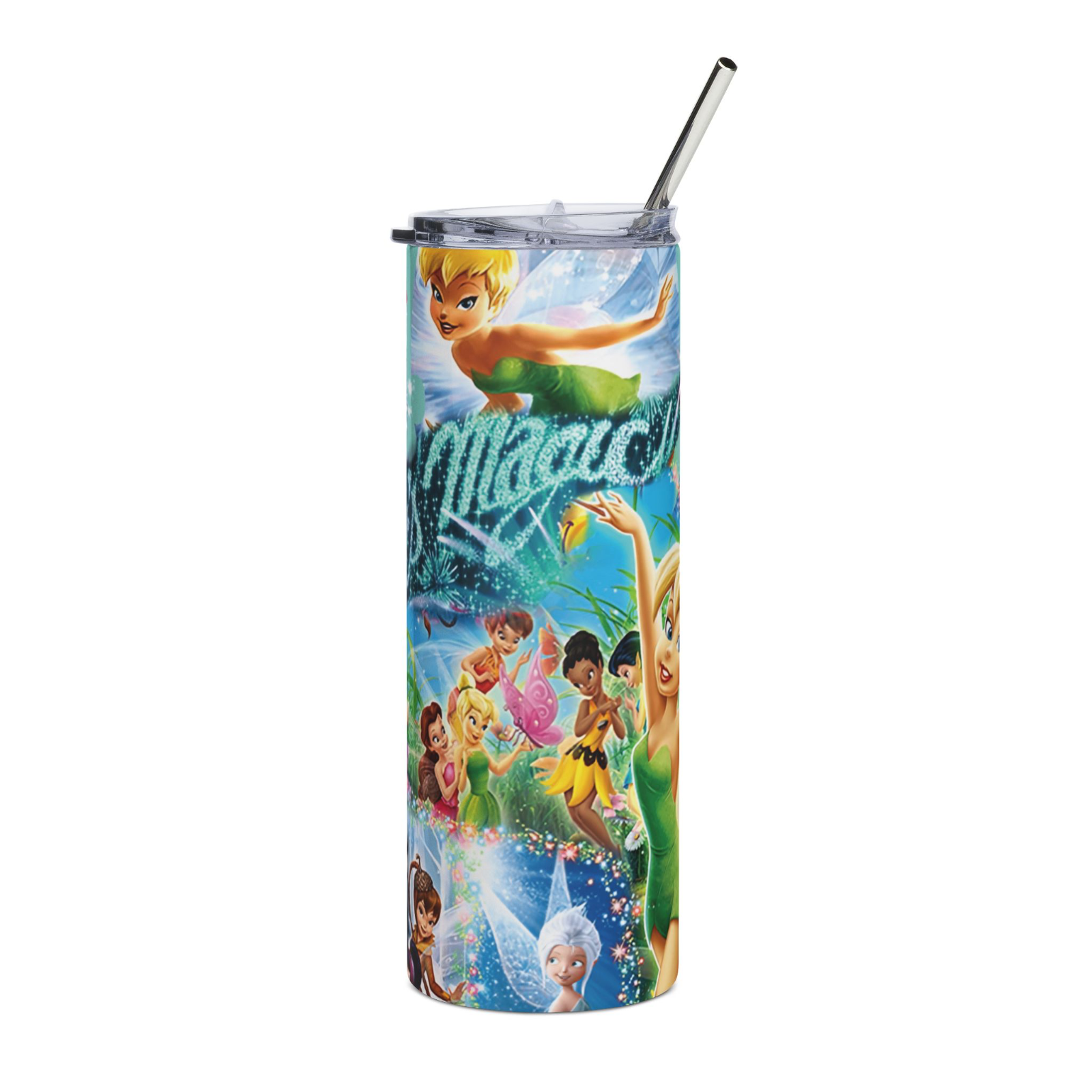 Tinker Bell 20oz Skinny Tumbler - Fairies Magic Cup for Girls & Fans Gift