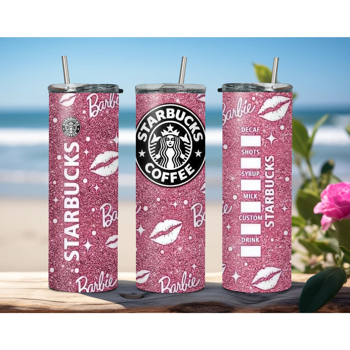 Barbie Skinny 20oz Stainless Steel Insulated Hot Cold Travel Tumbler with Straw