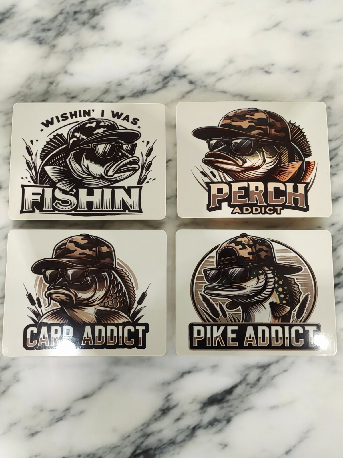 Funny Fishing Addict Placemat Humorous Gift for AnglersIdeal for Fishing Addicts