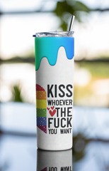 20oz Pride Tumbler Cup – "Kiss Whoever" LGBTQ+ Insulated Stainless Steel Mug