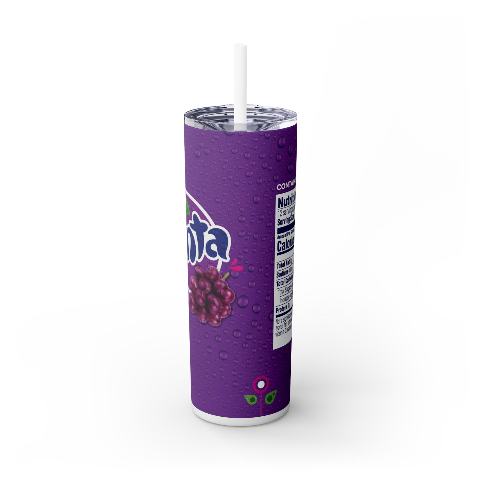 Cola Dr Pepper Fanta Sprite Fizzy Drinks 20oz Skinny Travel Tumbler With Lid