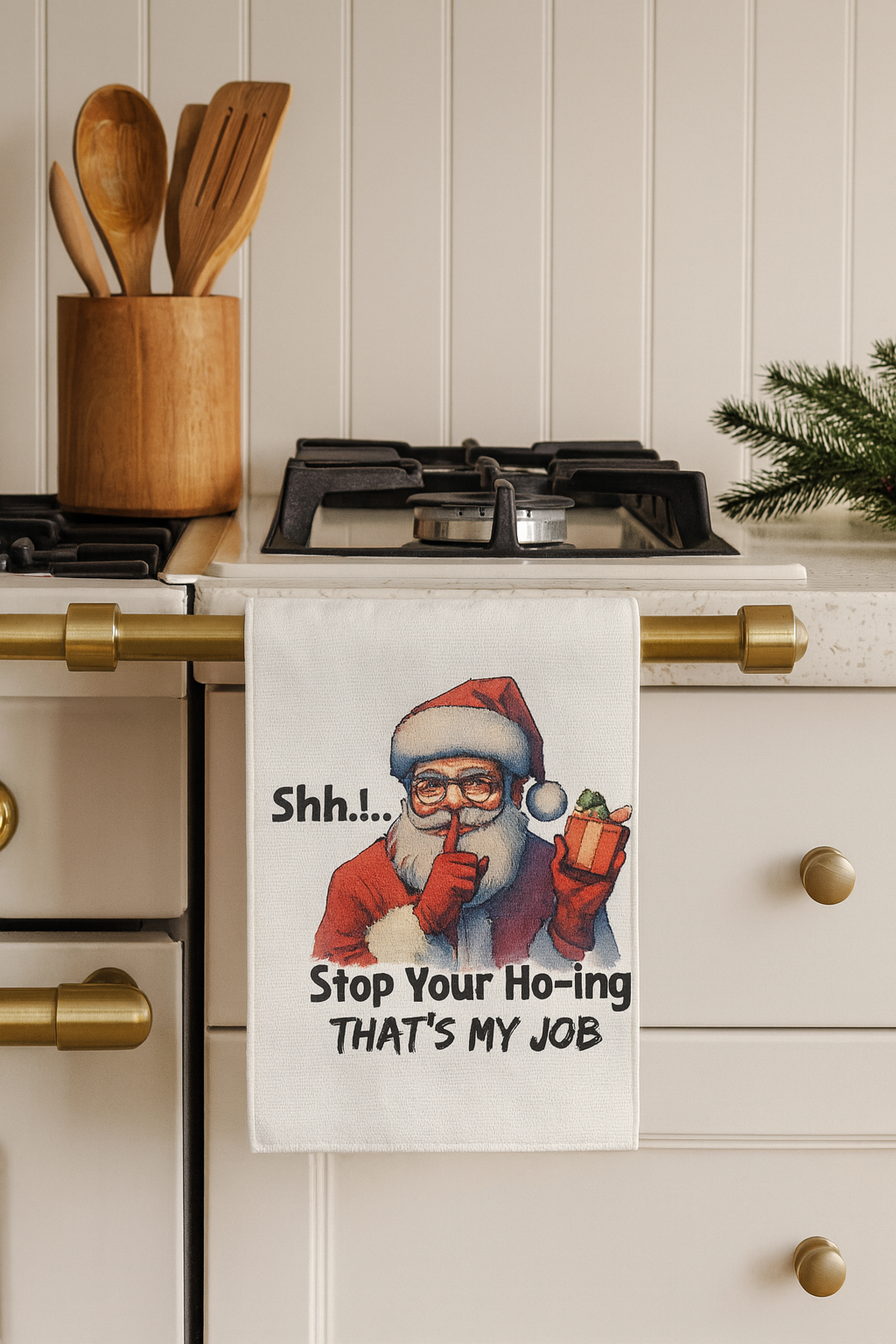 Funny Santa Christmas Towel Set – 3-Pack Holiday Kitchen Decor