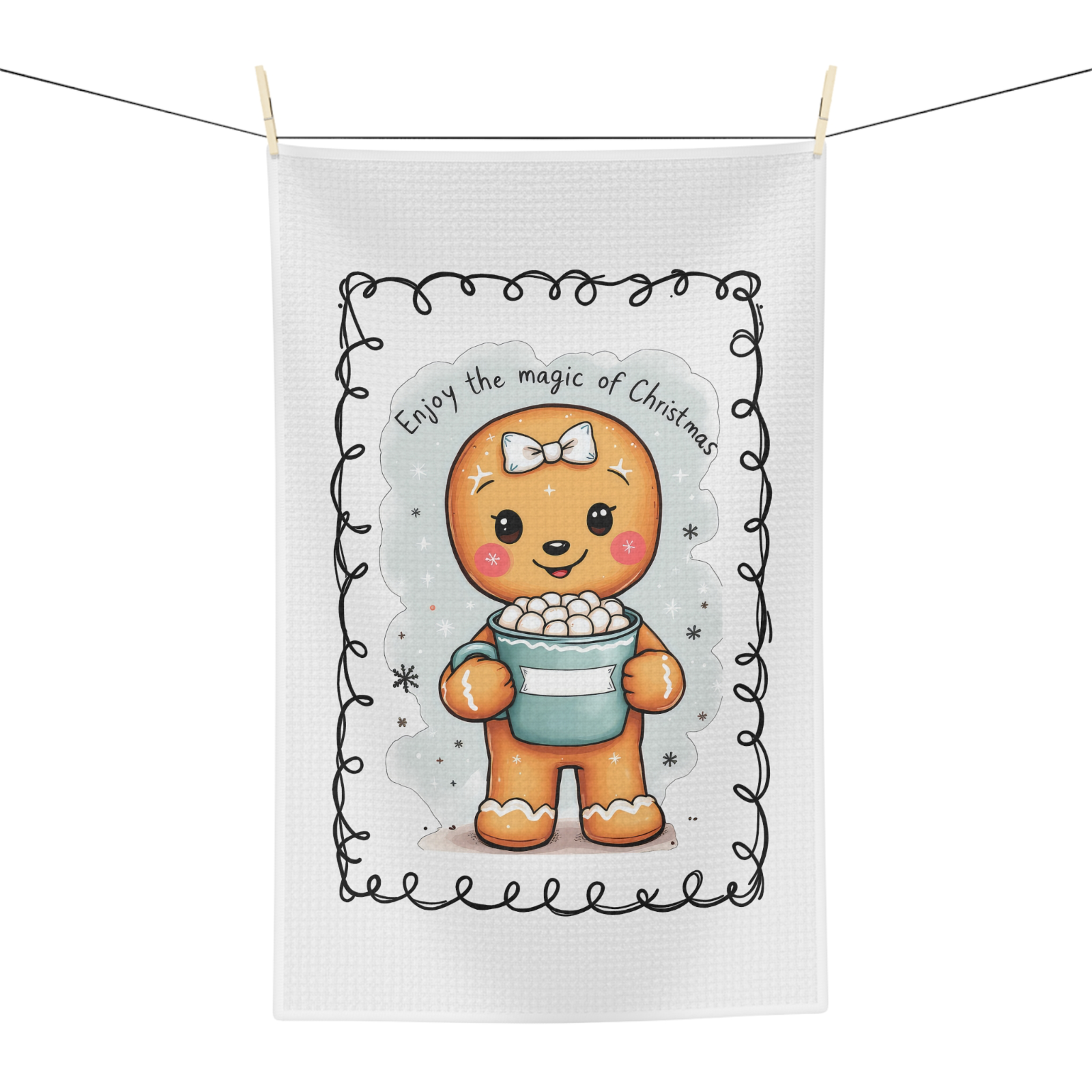 Gingerbread Cocoa Cutie Christmas Towel – Holiday Kitchen Decor
