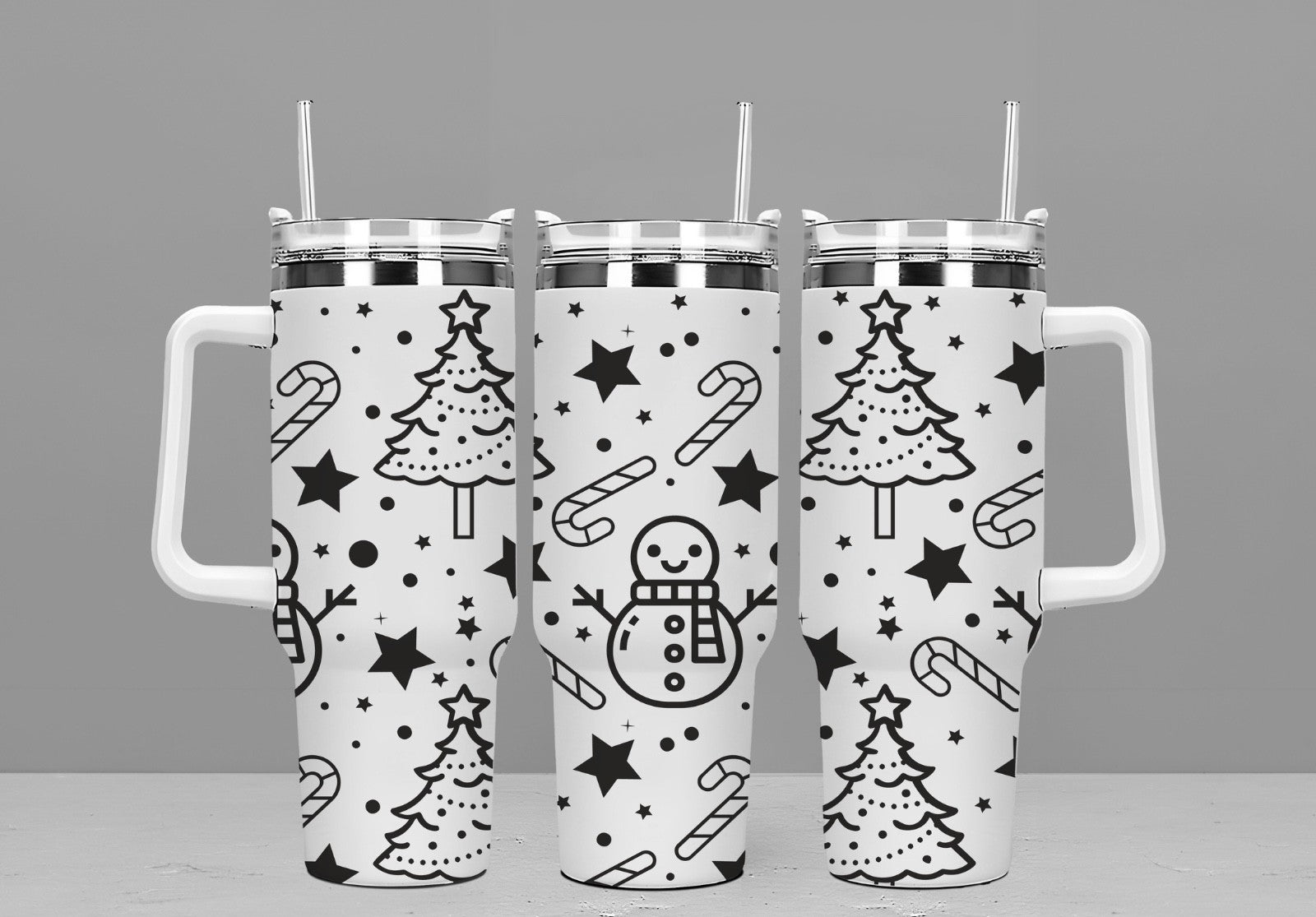 Snowman Tree & Candy Cane 40oz tumbler