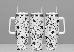 Snowman Tree & Candy Cane 40oz tumbler