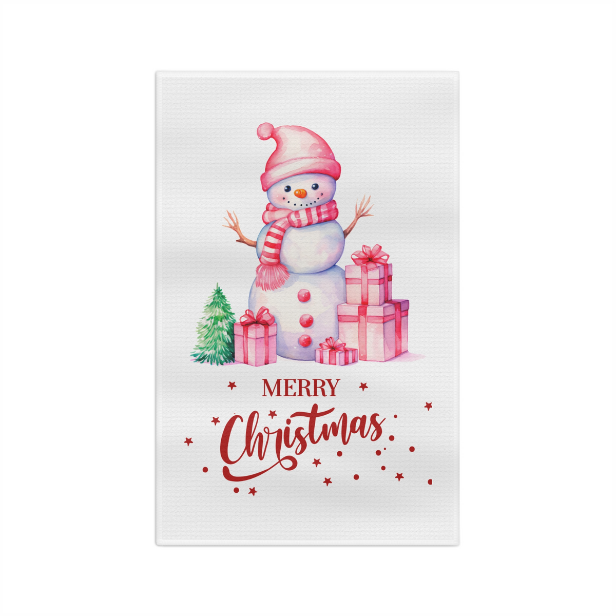 Merry Christmas Snowman Towel – Cute Holiday Kitchen Decor