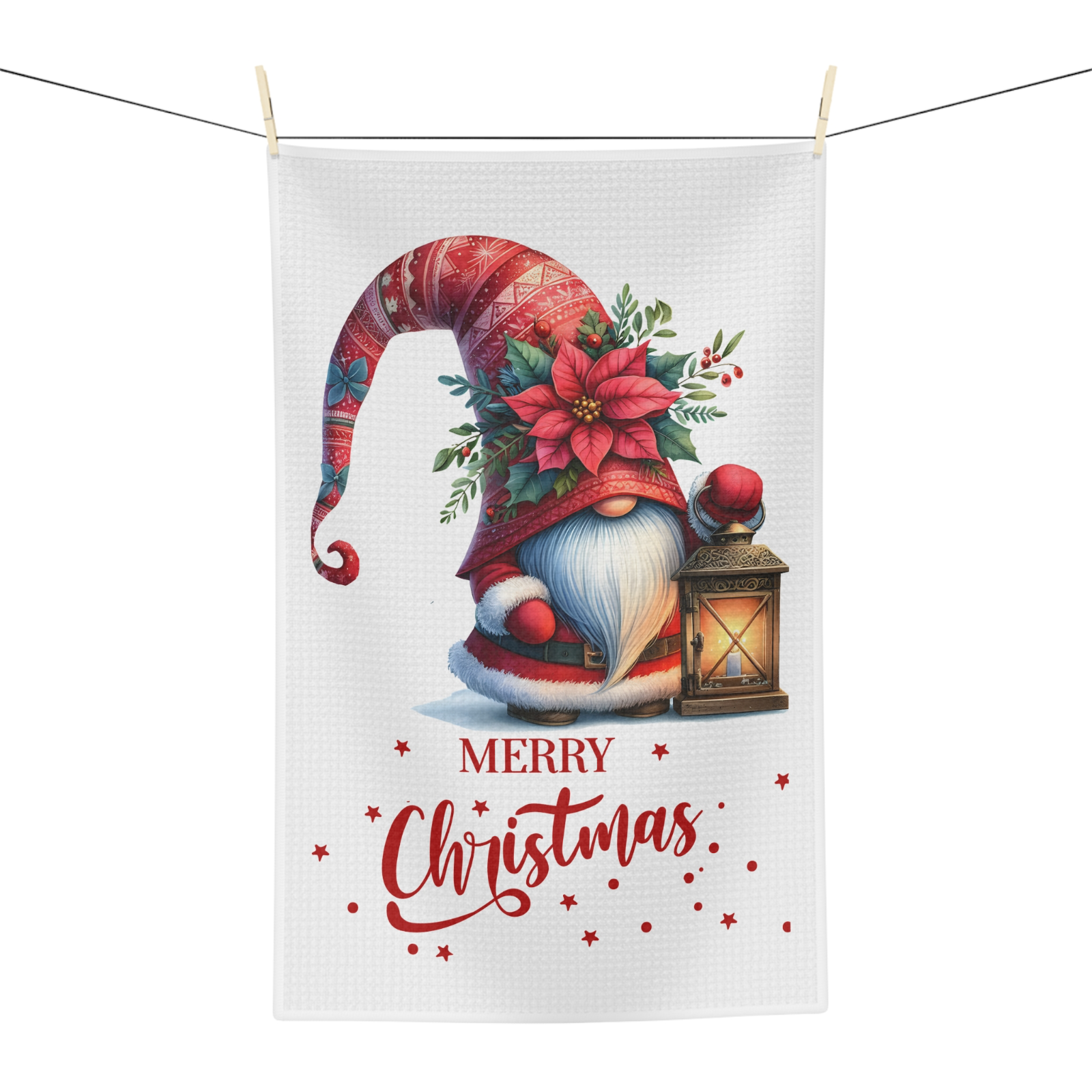 Merry Gnome Christmas Towel – Festive Holiday Kitchen Decor