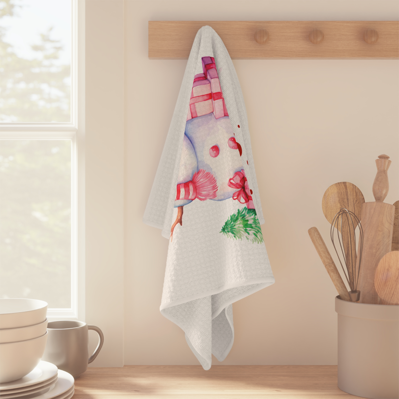 Merry Christmas Snowman Towel – Cute Holiday Kitchen Decor