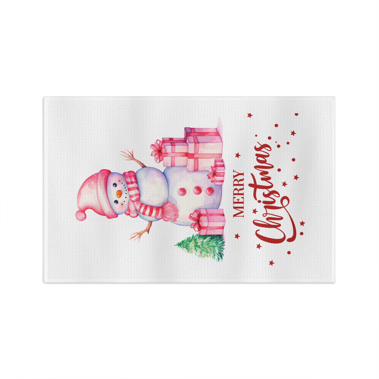 Merry Christmas Snowman Towel – Cute Holiday Kitchen Decor