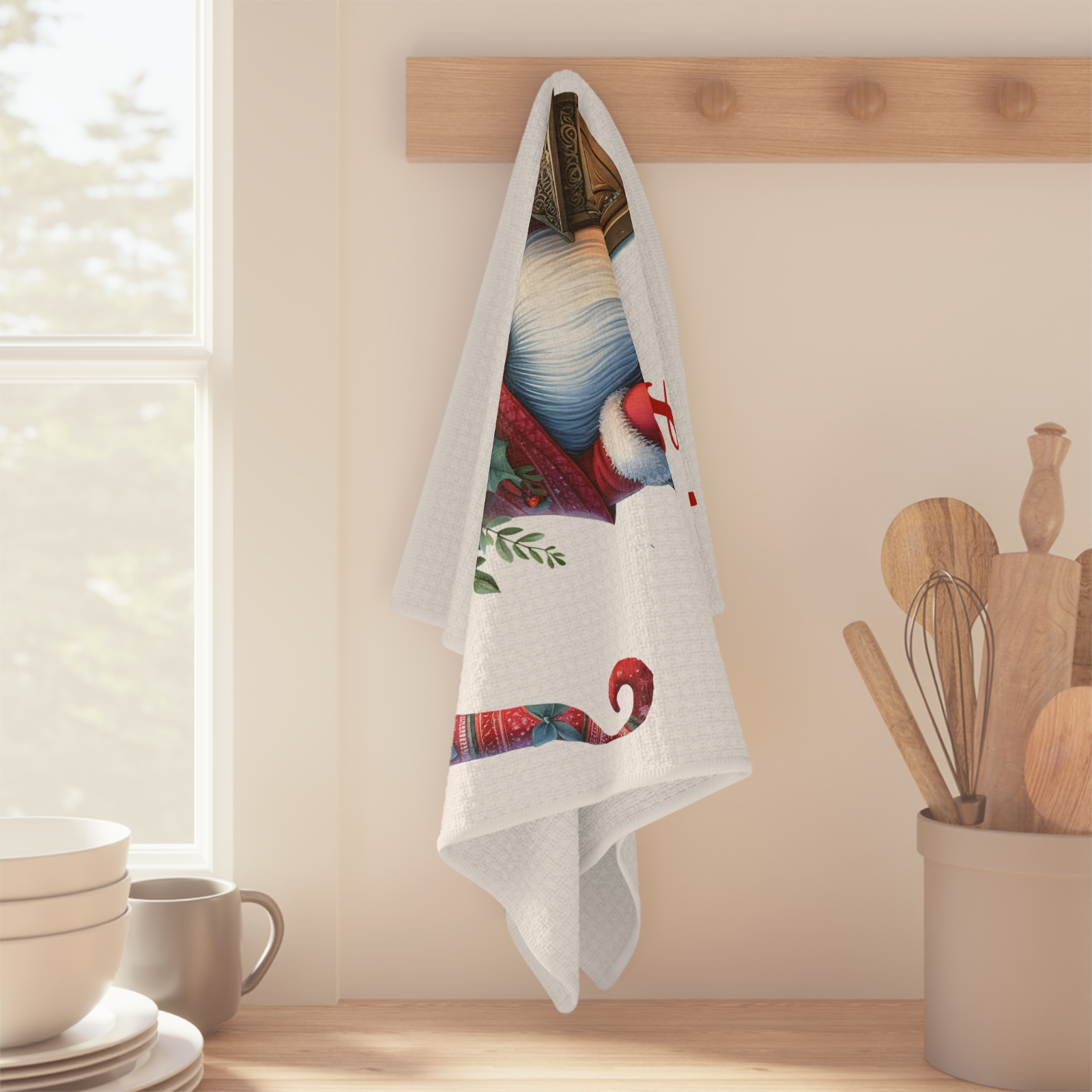 Merry Gnome Christmas Towel – Festive Holiday Kitchen Decor