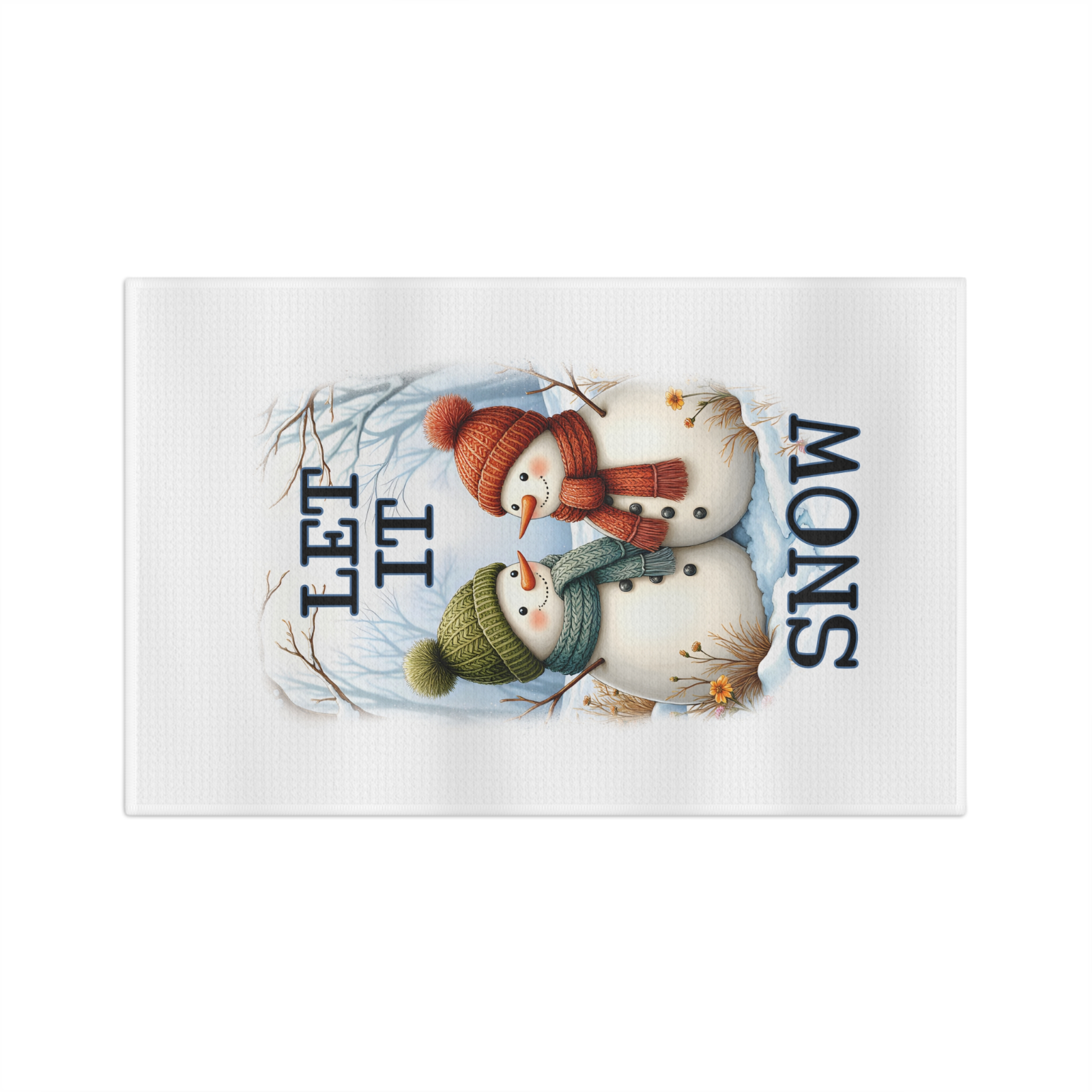 Let It Snow Snowman Kitchen Towel – Cute Winter Decor