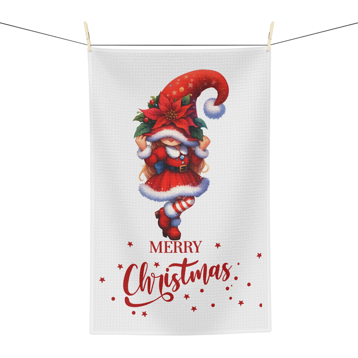 Christmas Girl Gnome Towel – Cute & Cozy Holiday Kitchen Decor