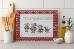 Personalised Christmas Bear Hot Chocolate Station Board – Festive Family Kitchen Décor UK