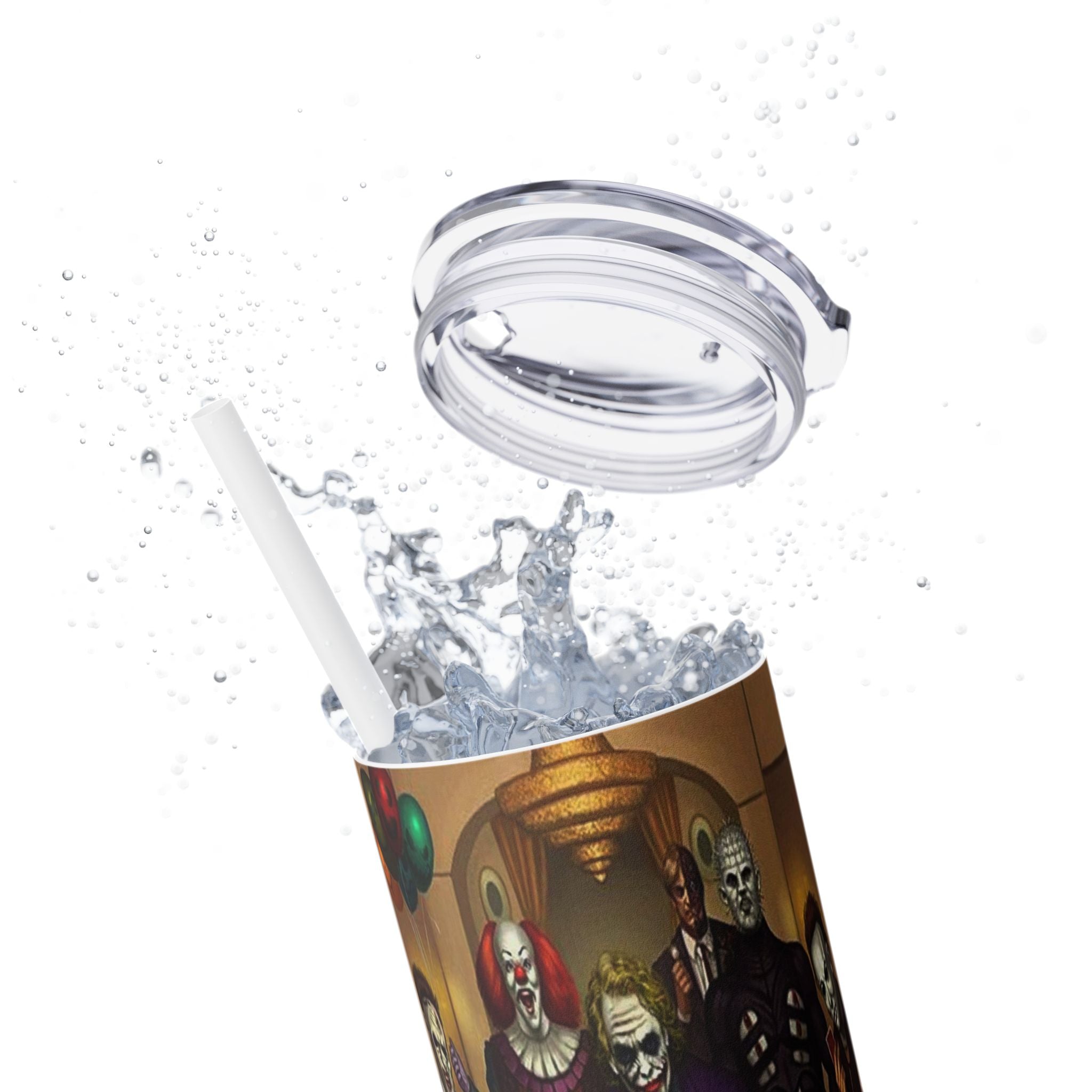 Villains Playing Poker Tumbler - 20oz Stainless Steel Cup w/ Lid & Straw