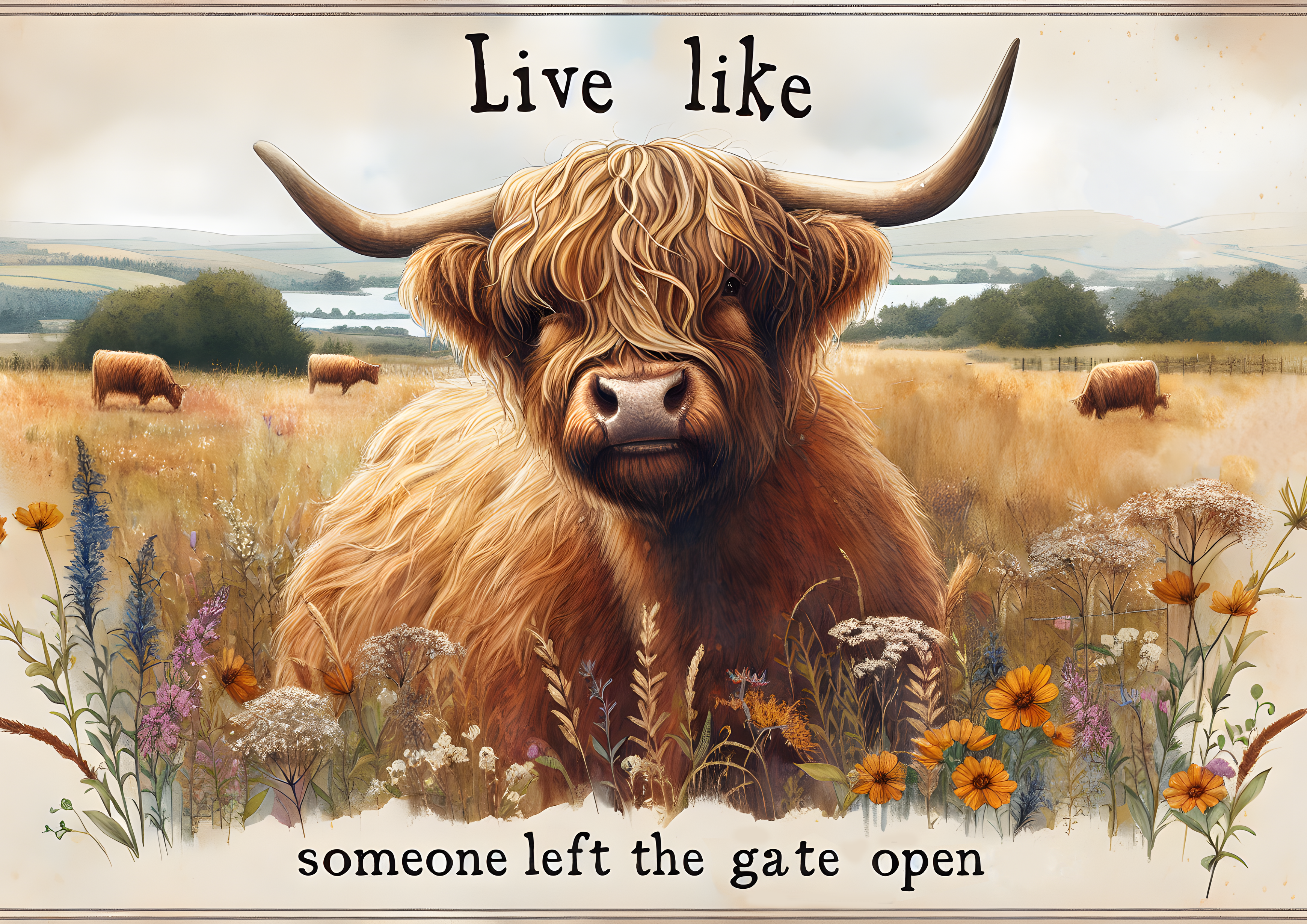 Highland Cow Glass Chopping Board – 6 Farmhouse Kitchen Designs