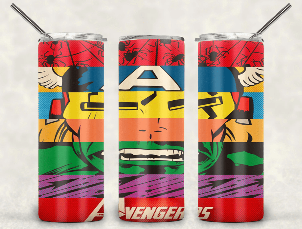 Avengers 20oz Skinny Tumbler Stainless Steel Reusable Coffee Mug - East Coast Gifts