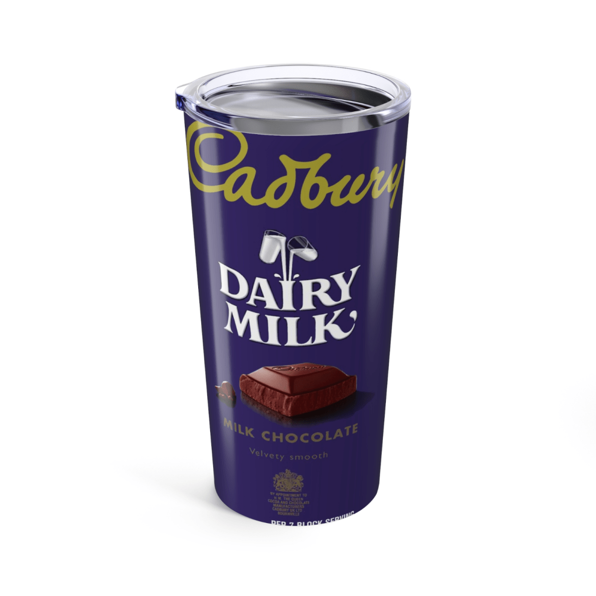 Cadbury Chocolate Inspired 20oz Travel Coffee tumbler Mug with straw - East Coast Gifts