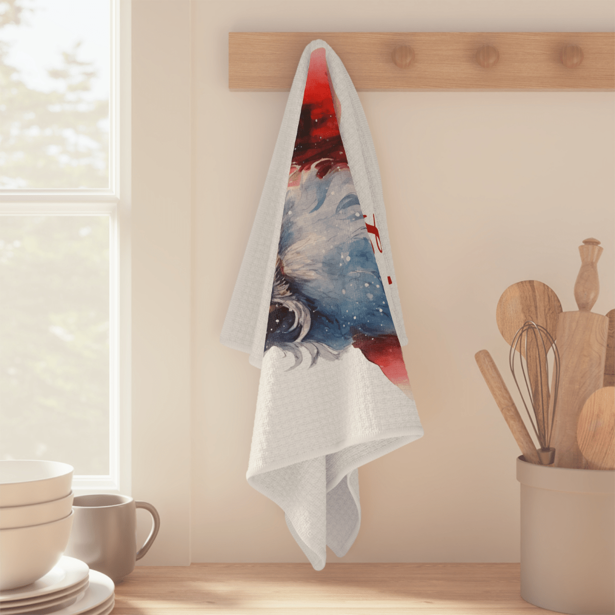 Cool Santa Christmas Towel – Hip Holiday Kitchen Decor - East Coast Gifts
