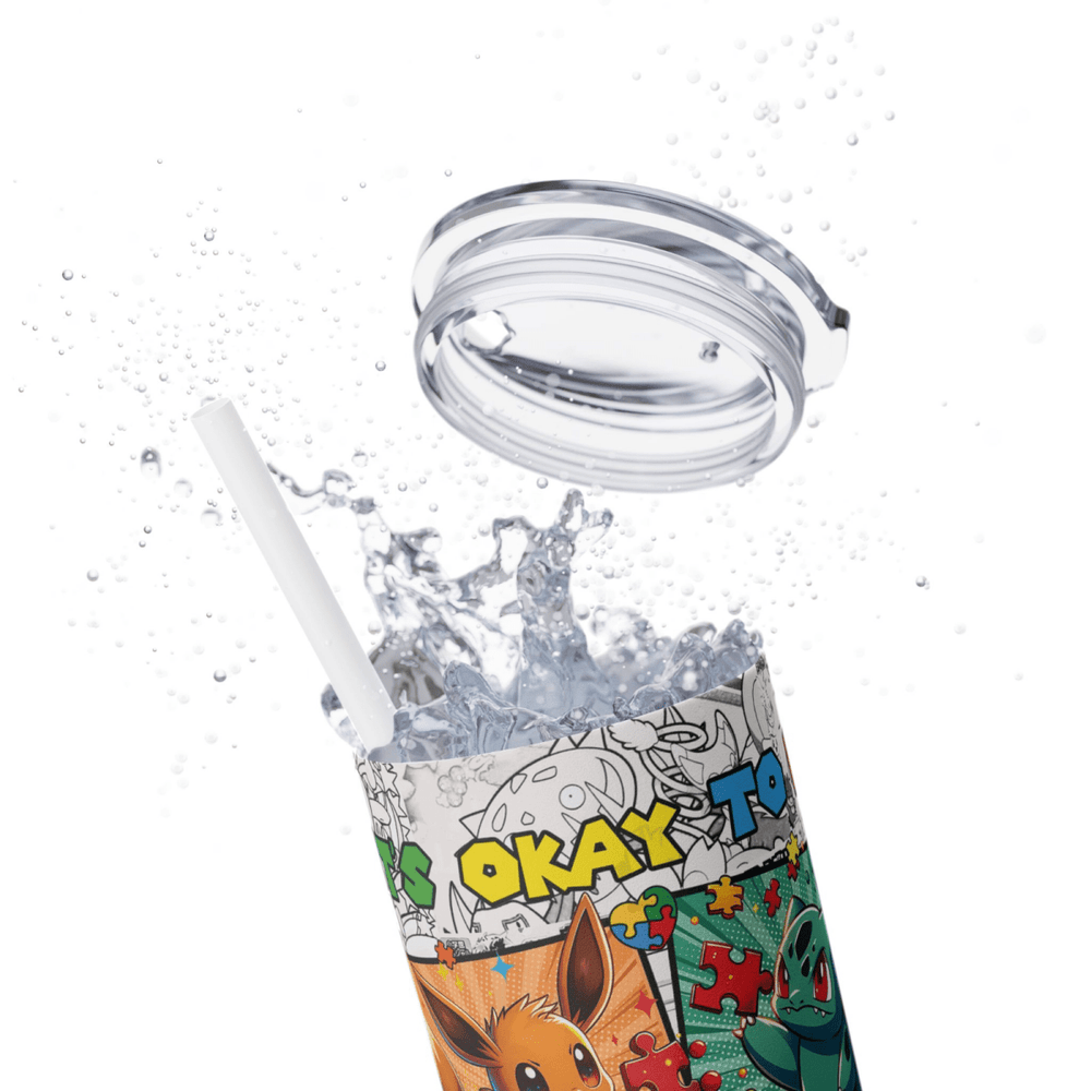 Custom 20oz Anime Tumbler – Pokémon Characters – Stainless Steel Cup w/ Straw - East Coast Gifts