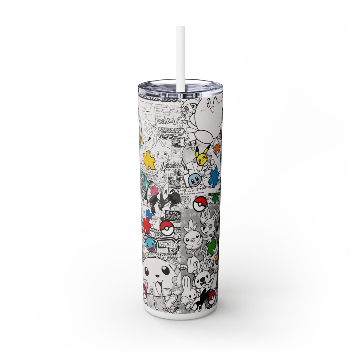 Custom 20oz Anime Tumbler – Pokémon Characters – Stainless Steel Cup w/ Straw - East Coast Gifts