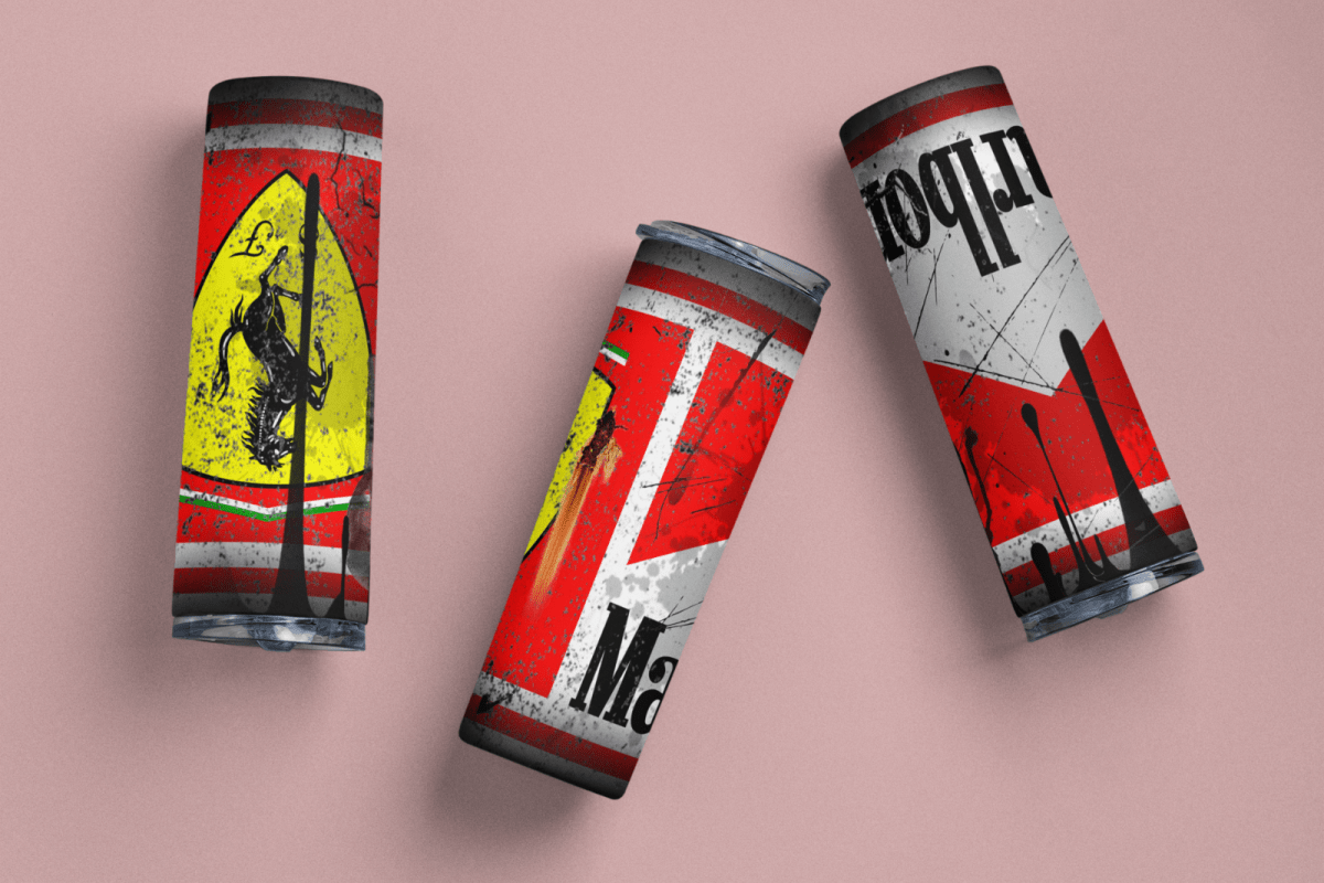 Custom Ferrari Racing 20oz Tumbler Travel Coffee Mug straw Truck Car Enthusiasts - East Coast Gifts