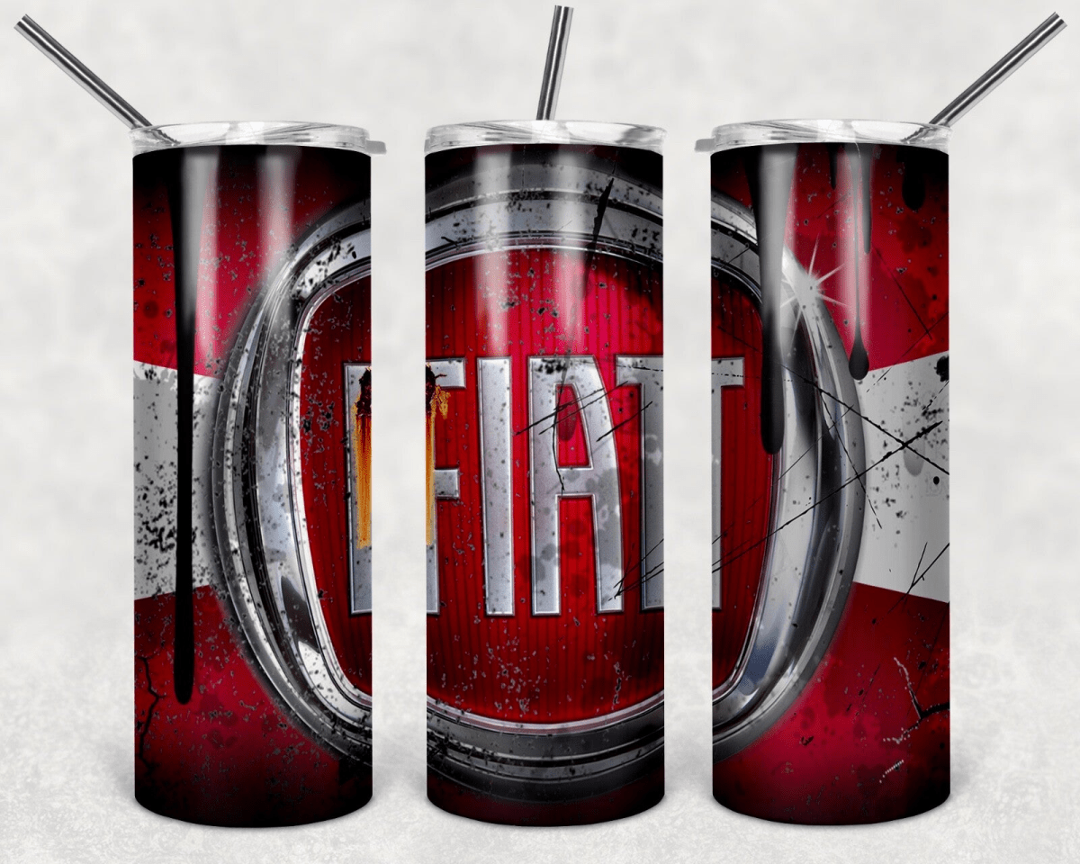 Custom Fiat 20oz Tumbler Travel Coffee Mug straw Truck Car Enthusiasts - East Coast Gifts