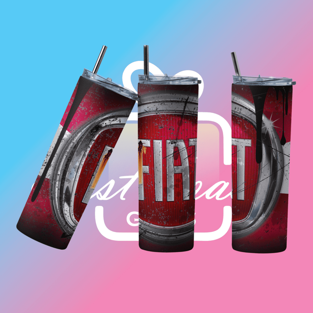 Custom Fiat 20oz Tumbler Travel Coffee Mug straw Truck Car Enthusiasts - East Coast Gifts
