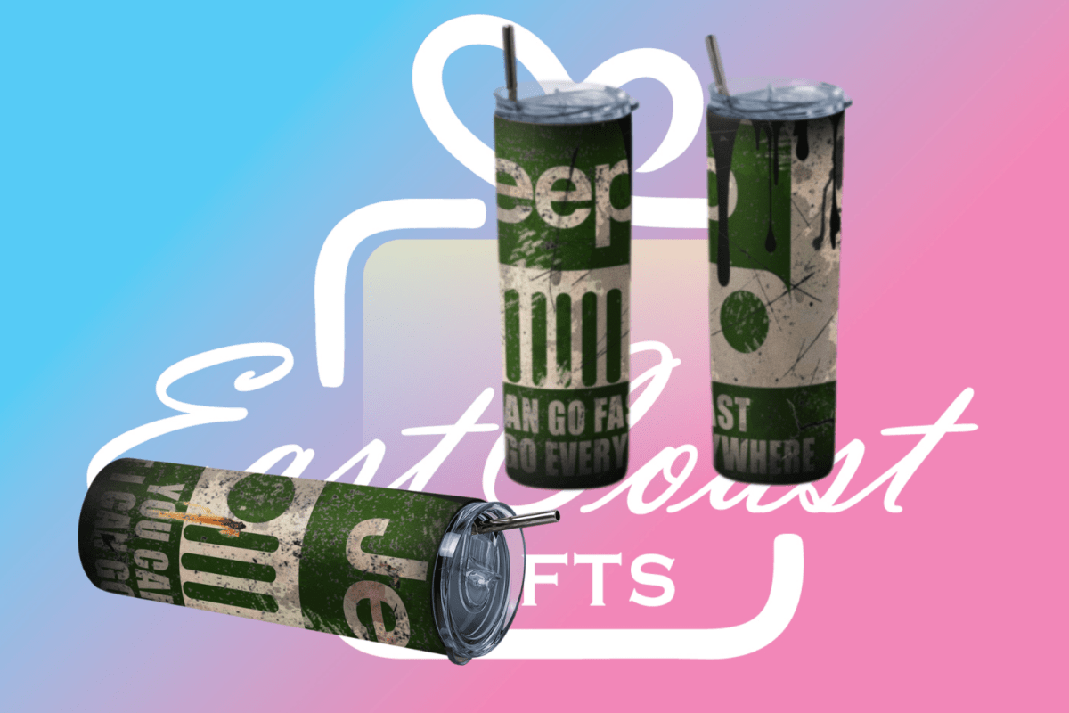 Custom Jeep 20oz Tumbler Travel Coffee Mug straw Truck Car Enthusiasts - East Coast Gifts