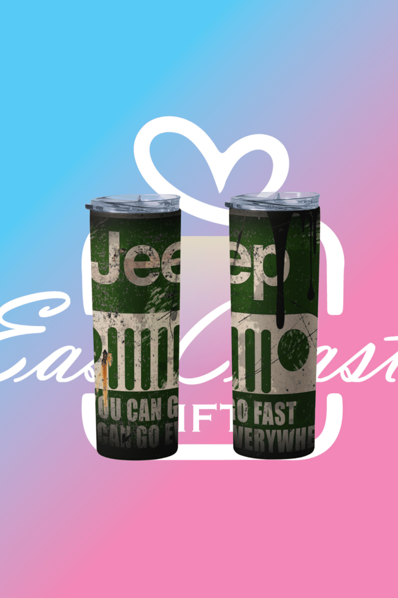 Custom Jeep 20oz Tumbler Travel Coffee Mug straw Truck Car Enthusiasts - East Coast Gifts