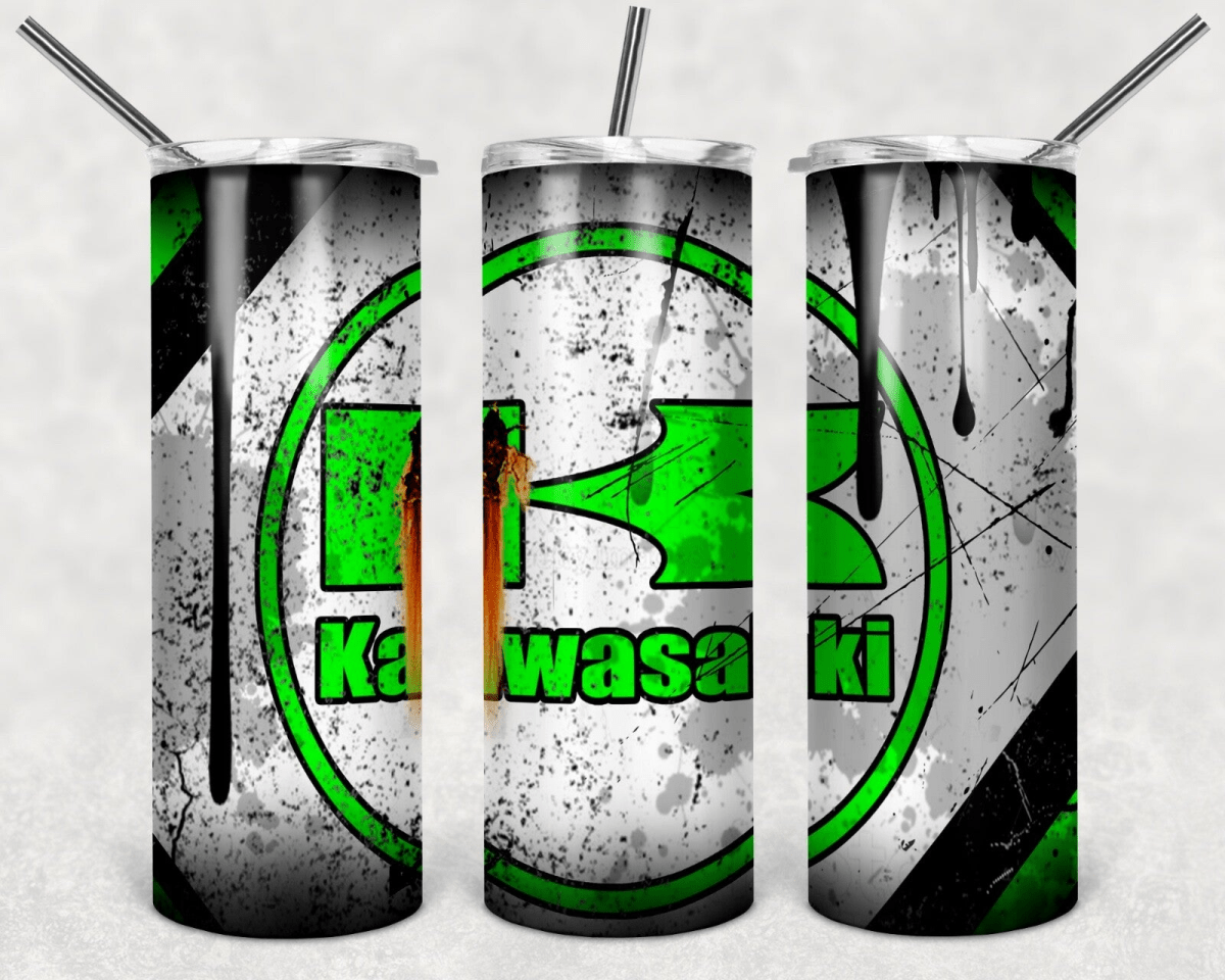 Custom Kawasaki 20oz Tumbler Travel Coffee Mug straw Truck Car Enthusiasts - East Coast Gifts