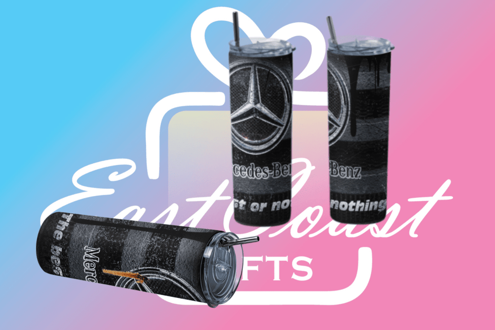 Custom Mercedes Benz 20oz Tumbler Travel Coffee Mug straw Truck Car Enthusiasts - East Coast Gifts
