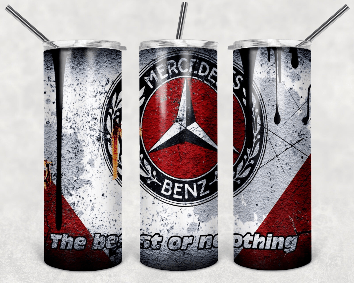 Custom Mercedes - Benz Tumbler 20 oz with straw - East Coast Gifts