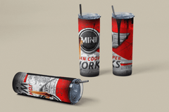 Custom Mini Cooper 20oz Tumbler Travel Coffee Mug straw Truck Car Enthusiasts - East Coast Gifts