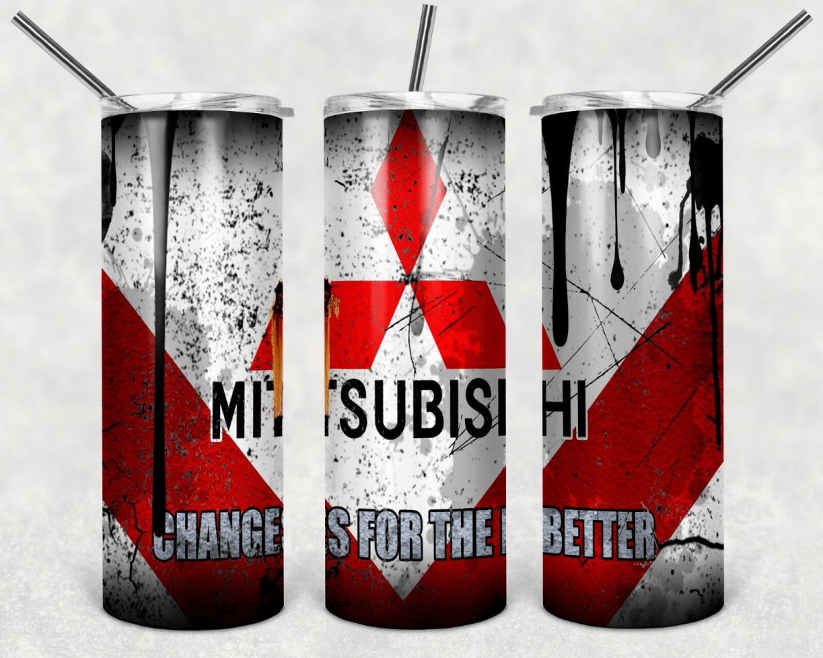 Custom Mitsubishi 20oz Tumbler Travel Coffee Mug straw Truck Car Enthusiasts - East Coast Gifts