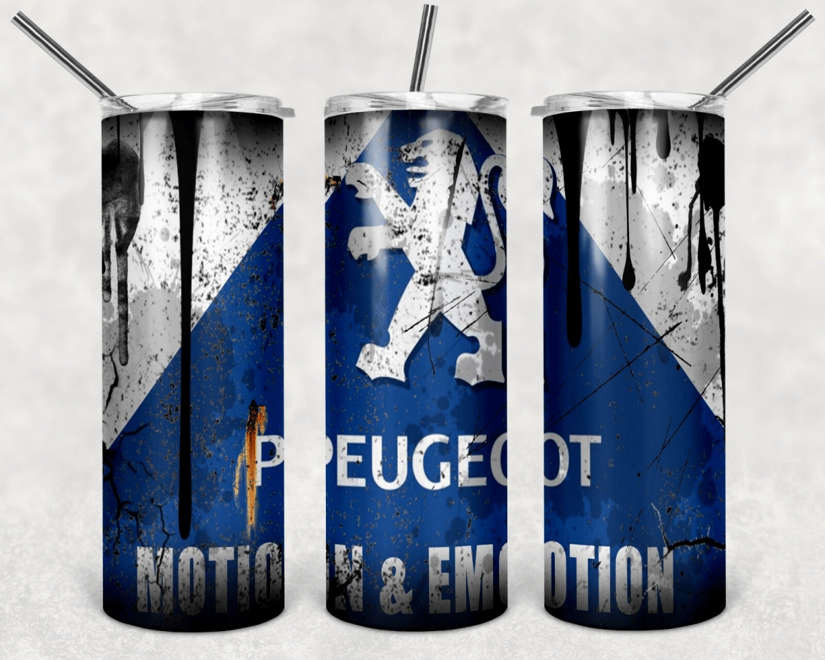 Custom Peugeot 20oz Tumbler Travel Coffee Mug with straw - East Coast Gifts