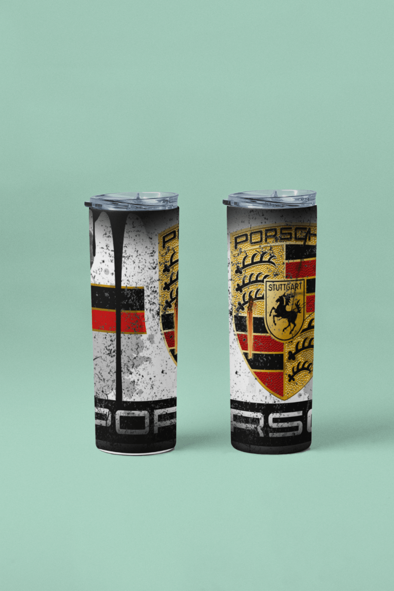 Custom Porsche 20oz Tumbler Travel Coffee Mug straw Truck Car Enthusiasts - East Coast Gifts