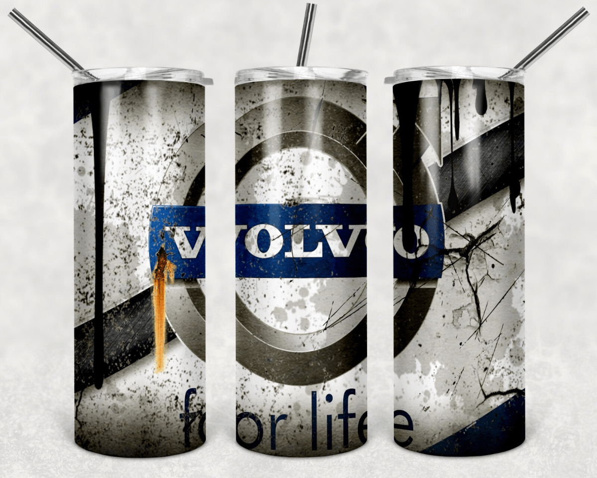 Custom Volvo 20oz Tumbler Travel Coffee Mug with straw Truck Car Enthusiasts - East Coast Gifts