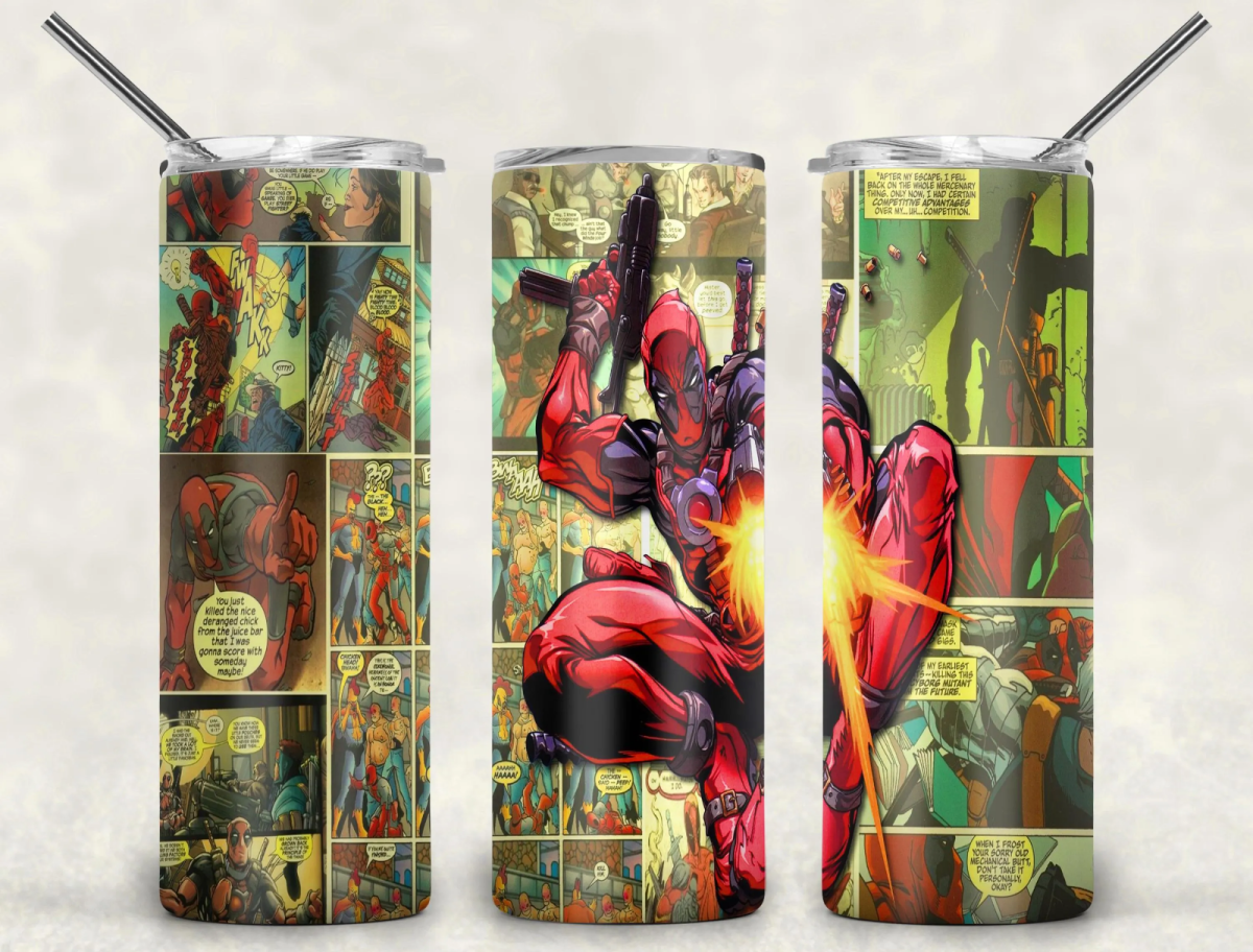 Deadpool Comic Book Tumbler Stainless Steel Insulated, 20oz Coffee Mug - East Coast Gifts