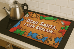 Dear Santa I Can Explain – Funny Christmas Glass Worktop Saver - East Coast Gifts