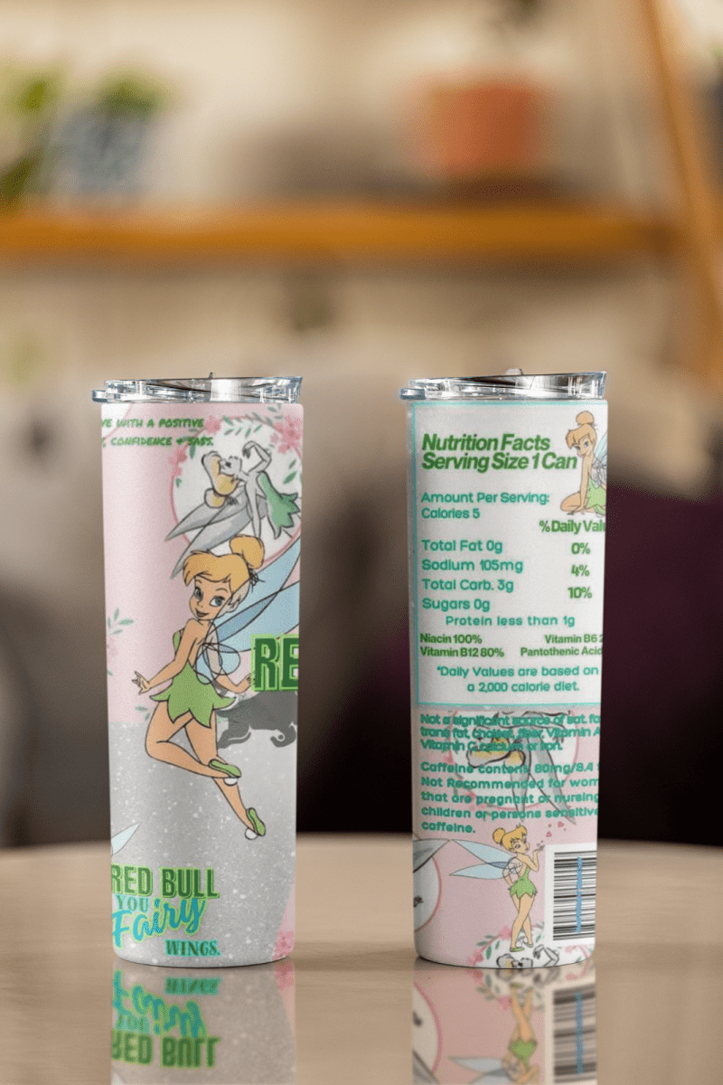 Disney - Inspired Tinkerbell Cup – Fairy Glitter Tumbler – Fast UK Dispatch - East Coast Gifts