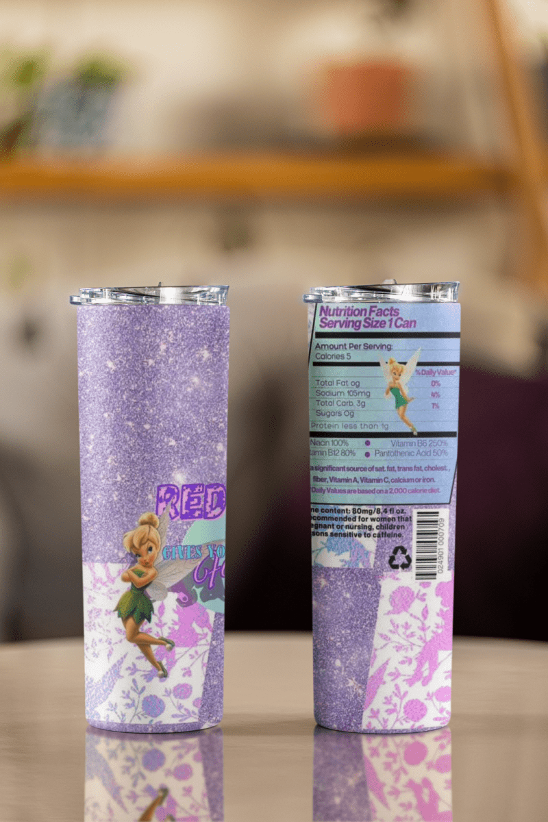 Disney - Inspired Tinkerbell Cup – Fairy Glitter Tumbler – Fast UK Dispatch - East Coast Gifts