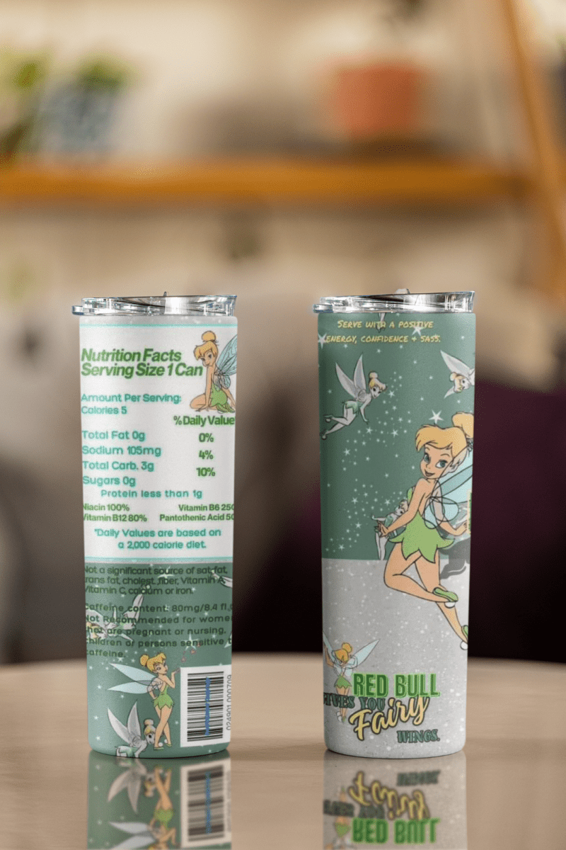 Disney - Inspired Tinkerbell Cup – Fairy Glitter Tumbler – Fast UK Dispatch - East Coast Gifts