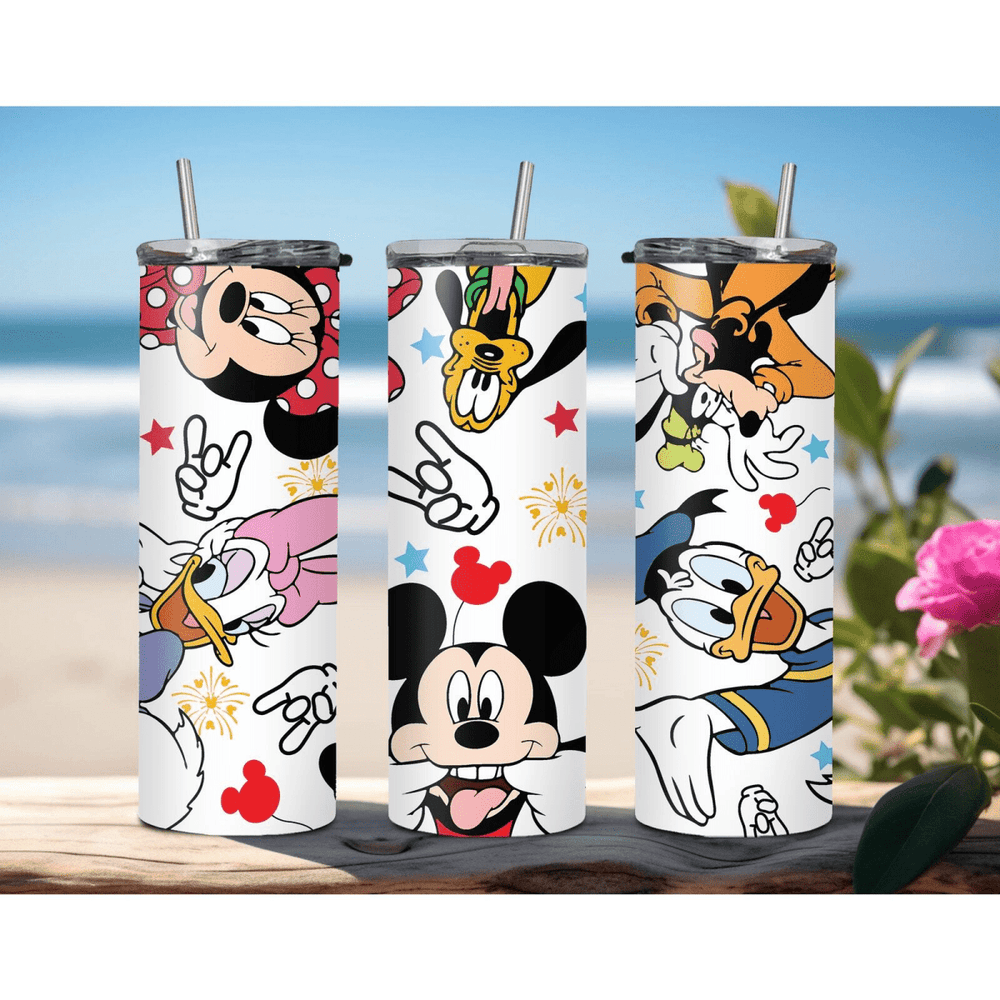 Disney Mickey Mouse 20oz Tumbler Skinny insulated Travel Coffee Mug with Straw - East Coast Gifts