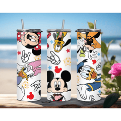 Disney Mickey Mouse 20oz Tumbler Skinny insulated Travel Coffee Mug with Straw - East Coast Gifts