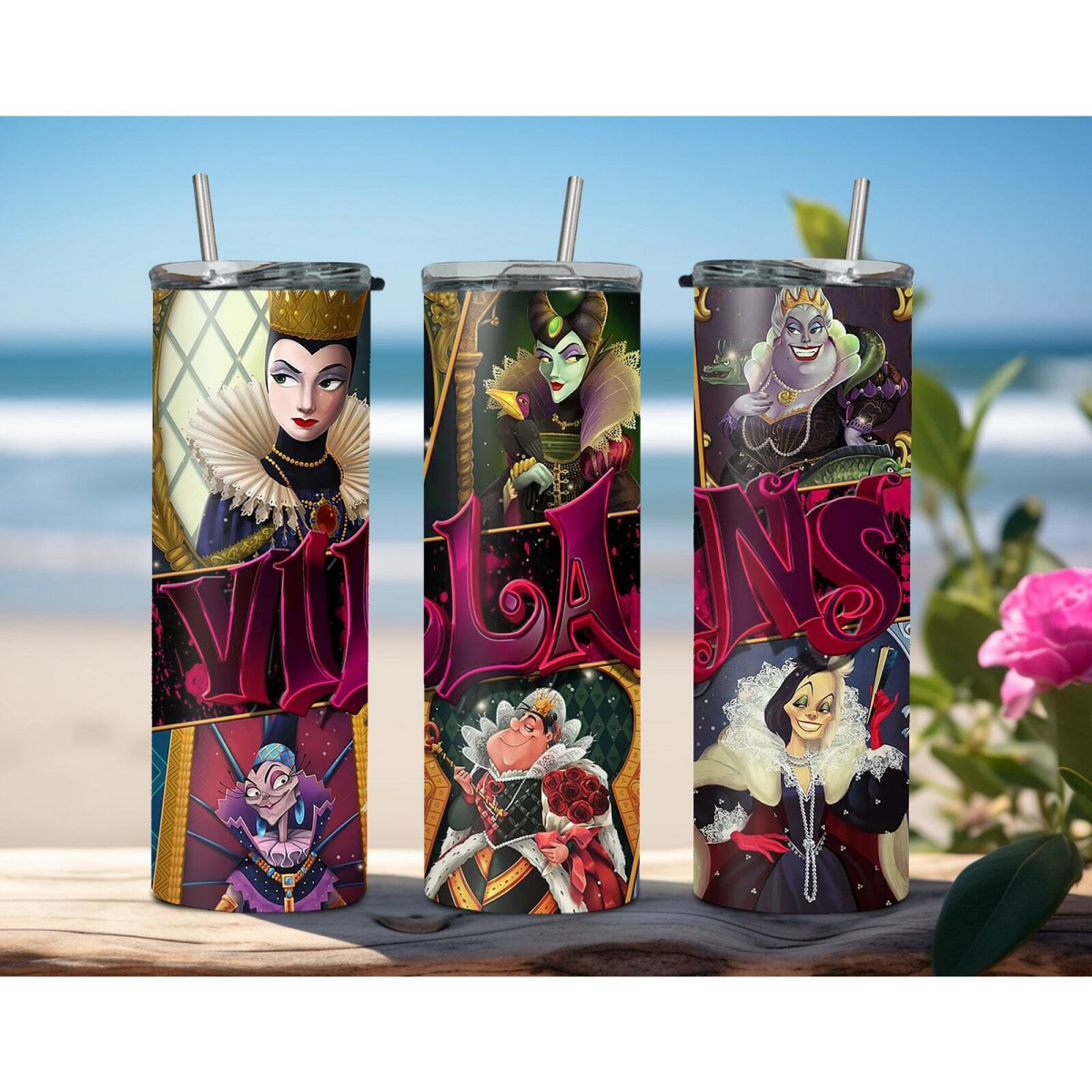 Disney Villain 20oz Tumbler Skinny insulated Travel Coffee Mug with Straw - East Coast Gifts