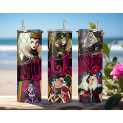 Disney Villain 20oz Tumbler Skinny insulated Travel Coffee Mug with Straw - East Coast Gifts